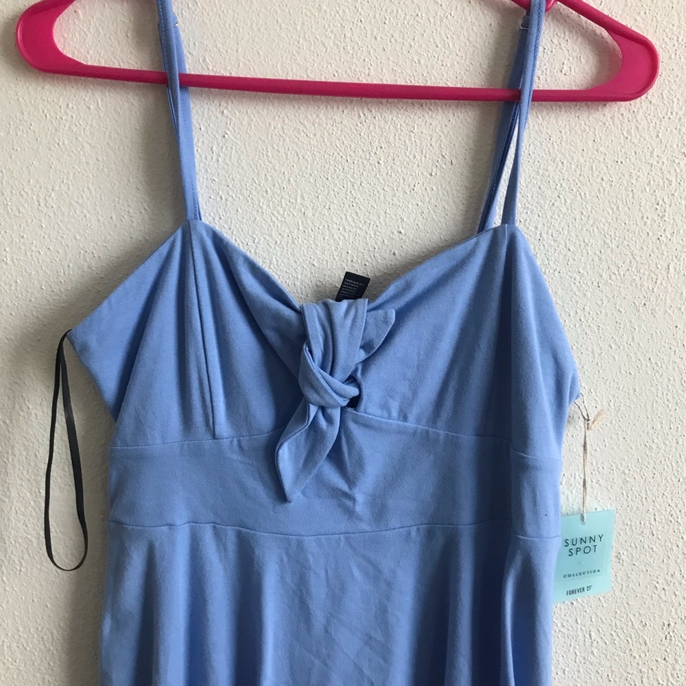Blue Front Tie Dress